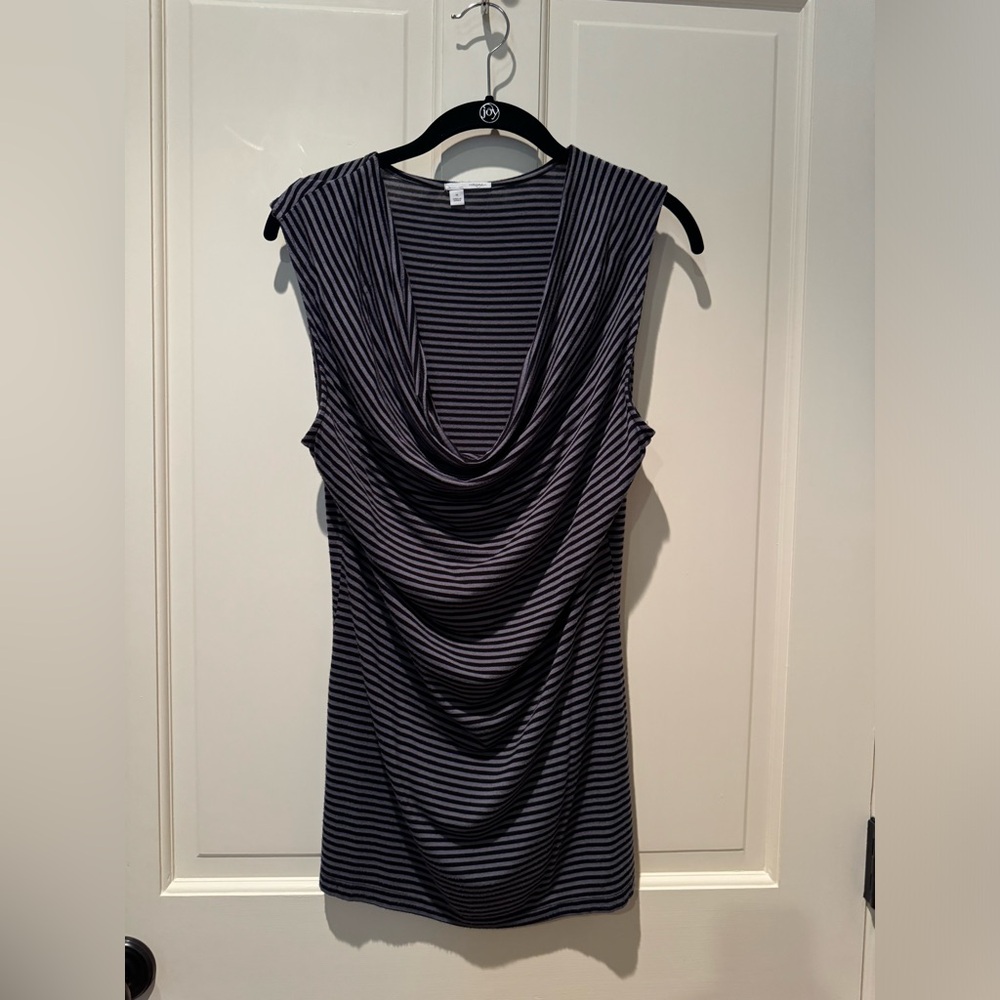 Halogen deep scoop neck tunic shirt